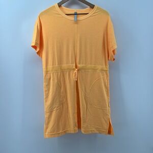 Athleta Women XXS Cross Current Cover Up Dress Acapulco Orange Swim Summer Light